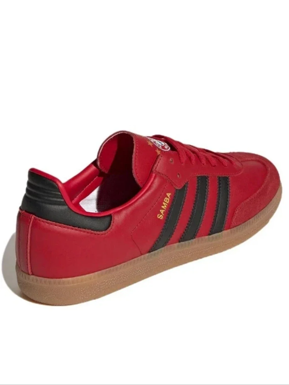 Adidas Samba Red Leather Sneaker with Black Stripes